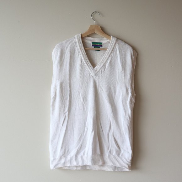 White Grandpa Sweater Vest - Picture 1 of 5